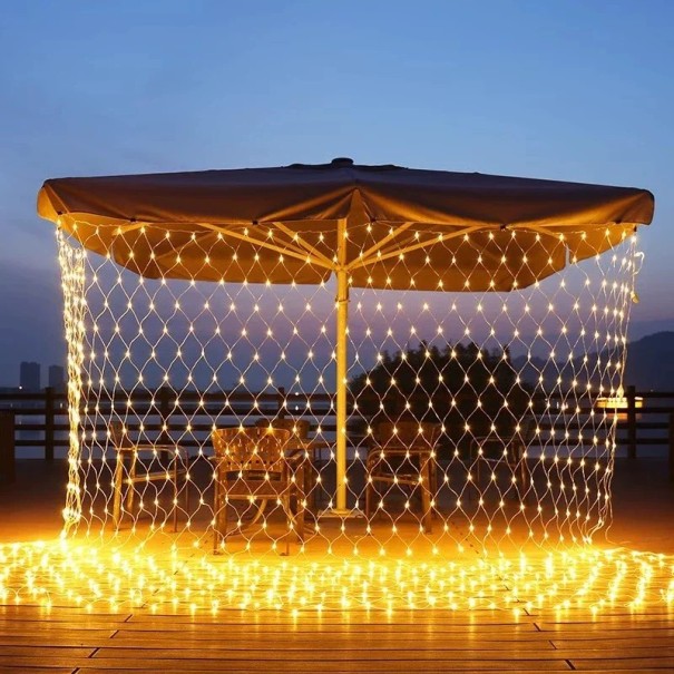 LED lichtnet 2 x 3 m kettinglicht met 192 diodes decoratieve verlichting voor ramen balkons terrassen en interieur warm wit