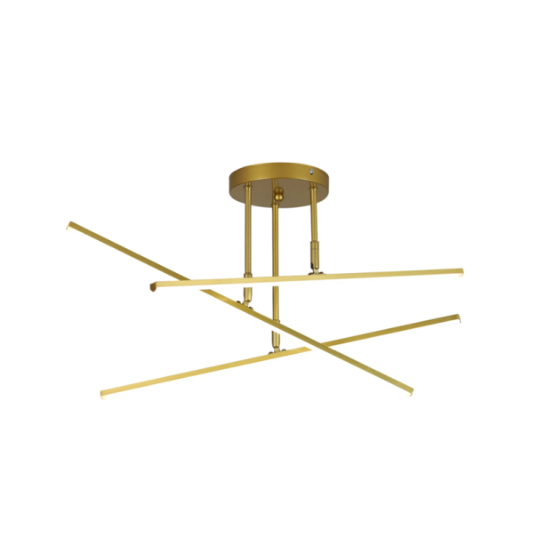 LED-loftlampe formet som et forlænget bogstav A Moderne designlysekrone Koldhvidt lys 6000K Belysning 55×22 cm LED dekorativ belysning guld