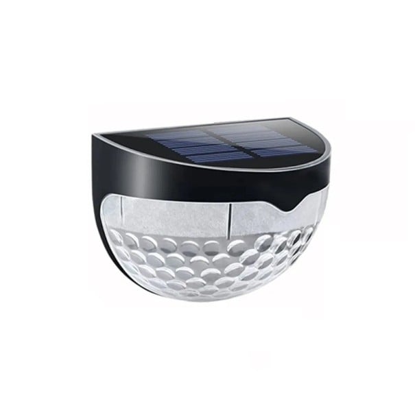 LED luzes solares de parede para cercas 6000K Branco frio Decoração exterior à prova de água Terraço Caminho de jardim Iluminação sem fios preto