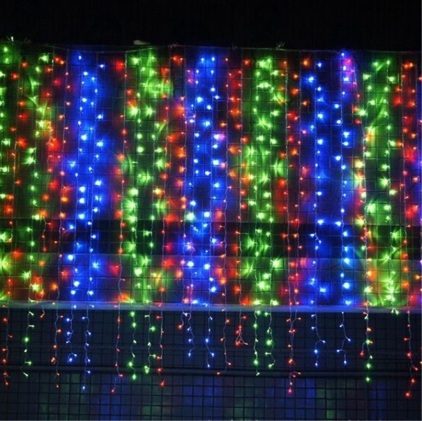 LED-lysgardin flerfarvet