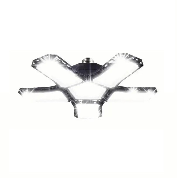 LED mennyezeti összecsukható lámpa garázsba 80W E27 Állítható világítás 5 panellel Szuper fényes világítás műhely hideg fehér 1