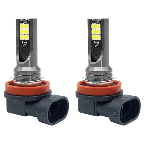 LED mlhové žárovky H10 sada 2 ks 8000 lm Hliníková slitina s 12 SMD 3030 diodami Studená bílá 6500 K Do mlhových světel automobilu 1