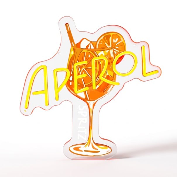 LED neon felirat Aperol Spritz Dimmelhető és USB táplálás 34,3 x 35,5 cm 249–2000 lm Sárga neon és narancssárga motívum Fali dekoráció 1