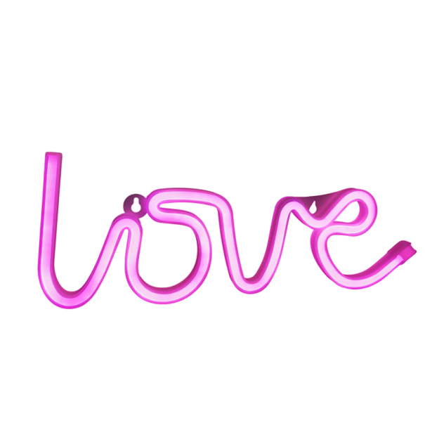 LED neon na parede "love" 35 x 13 cm Decoração de luz rosa para parede USB ou 3x AA pilhas Decoração romântica de interiores 1