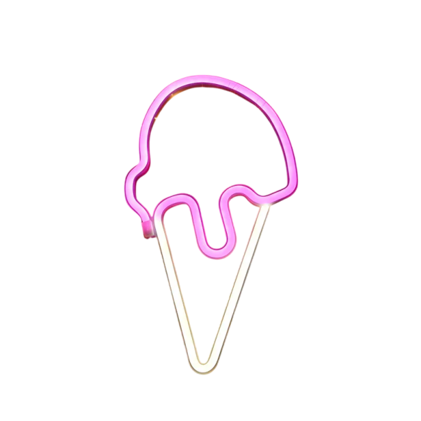 LED Neon Wall Decoration in the Shape of an Ice Cream Cone Light Up Wall Decoration USB Powered or 3x AA Batteries Colourful LED Light 1