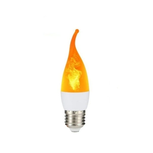 LED plamenná žárovka E27 ve tvaru svíčky se zahnutou špičkou Efekt plamene a 3 režimy svícení Matný kryt Žluté světlo Do stolních lamp 1