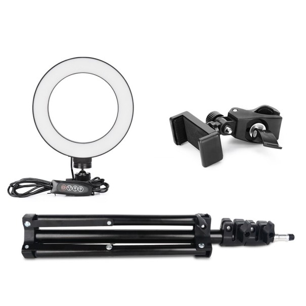 LED ringlamp 16 cm met statief K2433 110 cm