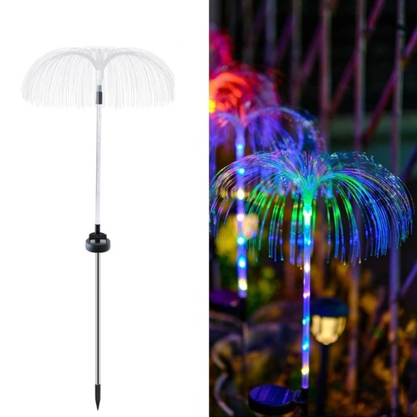 LED Solar Lampa Maneter Vattentät Trädgårdsljus IP65 Gräsmattdekoration Utomhusbelysning Maneter Form Solar Ljus som liknar en palm 81 x 35 cm flerfärgad