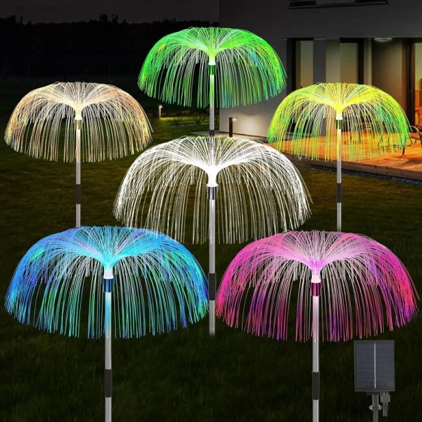 LED Solar Lampa Maneter Vattentät Trädgårdsljus IP65 Gräsmattdekoration Utomhusbelysning Maneter Form Solar Ljus som liknar en palm 81 x 35 cm