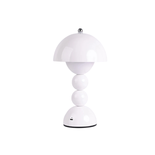 LED stolní lampa ve tvaru houby, 28 x 16 x 10.2 cm, 3 odstíny světla, USB-C nabíjení, 4.5V, designové bezdrátové svícení do ložnice bílá