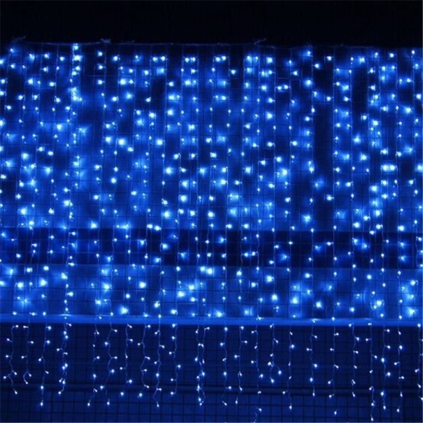 LED světelný závěs 3 x 3 m modrá