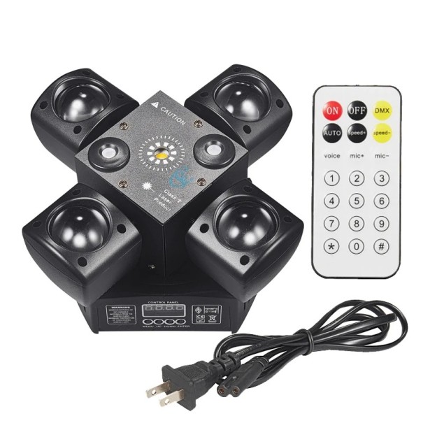LED-valo liikkuvalla päällä 48 W RGB LED punainen ja vihreä laser valkoinen stroboskooppi DMX512 EU-pistoke musta näyttövalo DJ-juhliin 1
