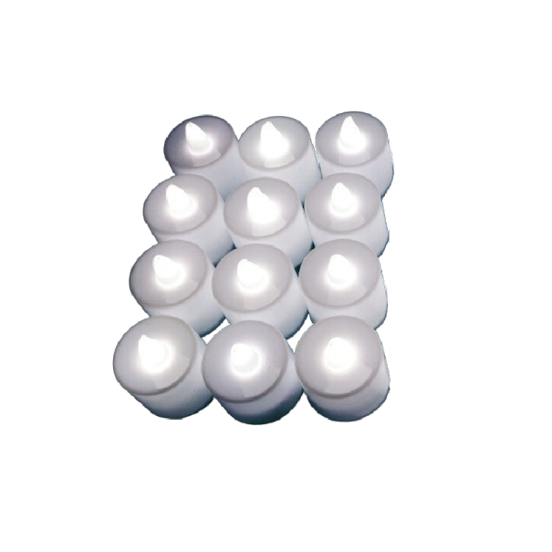 LED velas de chá 12 pcs branco