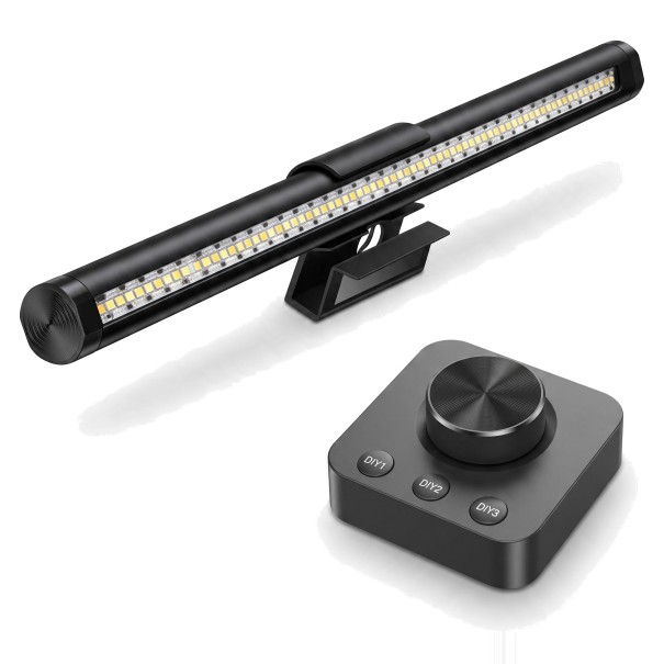 LED világítócsík monitorra 44 cm Forgatható vezérlőmemóriával Érintésvezérlés Fokozatos fényerőszabályozás Mágneses tartó Ra95 Fekete USB 1