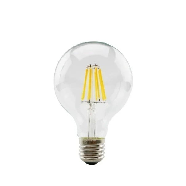 LED žárovka s vláknem G80 Velká kulatá baňka Patice E27 4 W 220 V Rozměry 120 x 80 mm Čiré sklo Teplá bílá Do lustru i závěsného svítidla 1