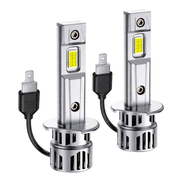 LED žárovky H1 do světlometů Canbus bez blikání 30000 lm 60W 2 ks, 16 CSP čipů s ventilátorem, bílé 6500K, pro dálková a potkávací světla 1