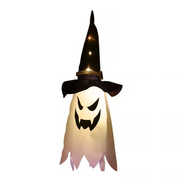 LED závesná halloweenska dekorácia duch teplá biela