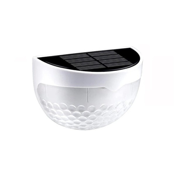 LED-zonnewandlampen voor hekwerk, 6000K, koel wit, waterdicht, decoratie, terras, tuinpadverlichting zonder kabels, automatisch wit