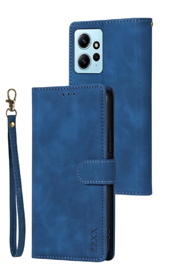 Leder-Klapphülle für Xiaomi Redmi Note 9 blau