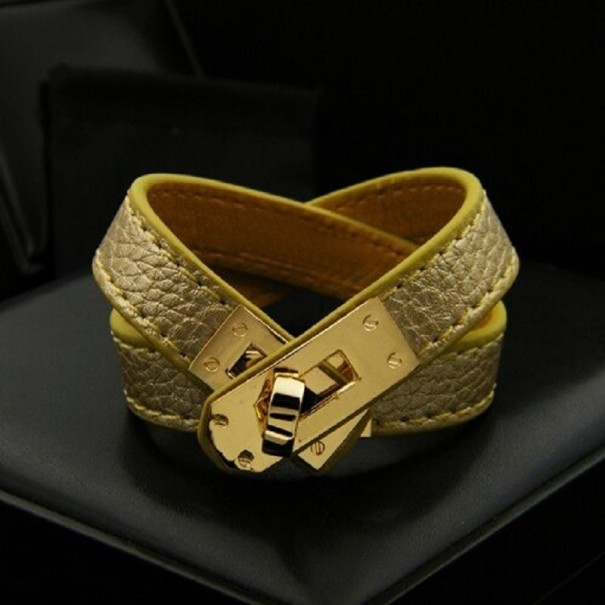 Lederarmband H592 golden