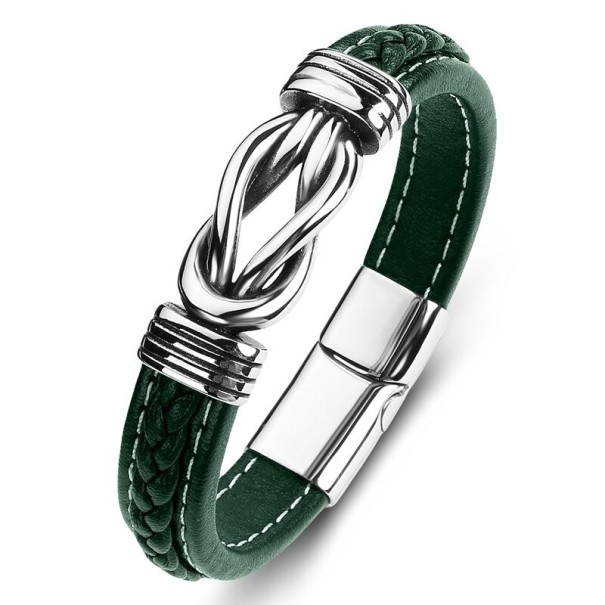 Lederarmband H643 dunkelgrün 20 cm 2