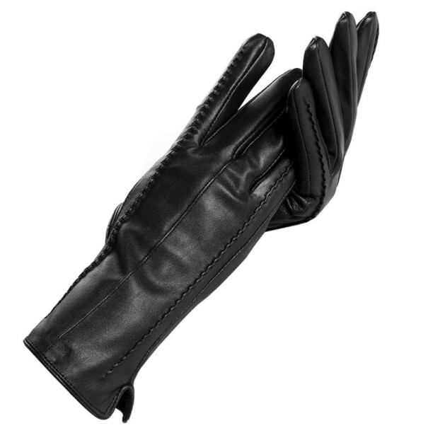 Lederhandschuhe für Damen schwarz XL