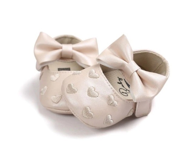 Lederhausschuhe für Mädchen beige 12-18 Monate