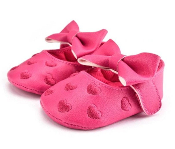 Lederhausschuhe für Mädchen rosa 6-12 Monate