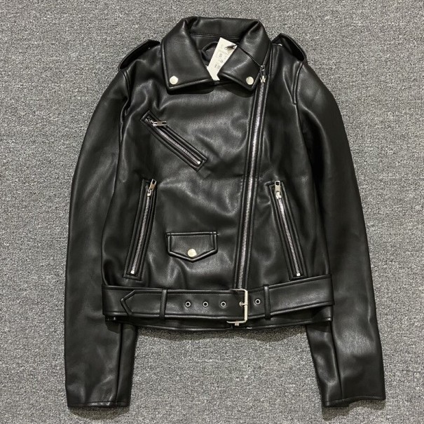 Lederjacke für Damen schwarz L