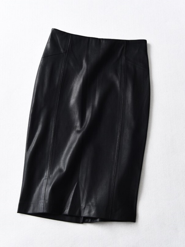 Lederrock für Damen schwarz S