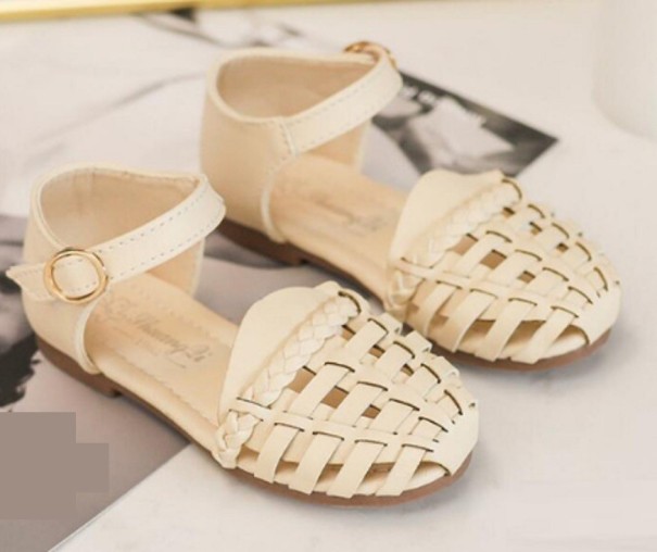 Ledersandalen für Mädchen beige 26