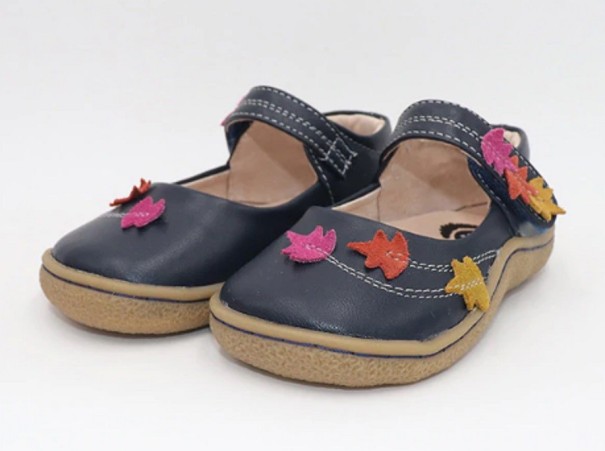 Ledersandalen für Mädchen dunkelblau 29
