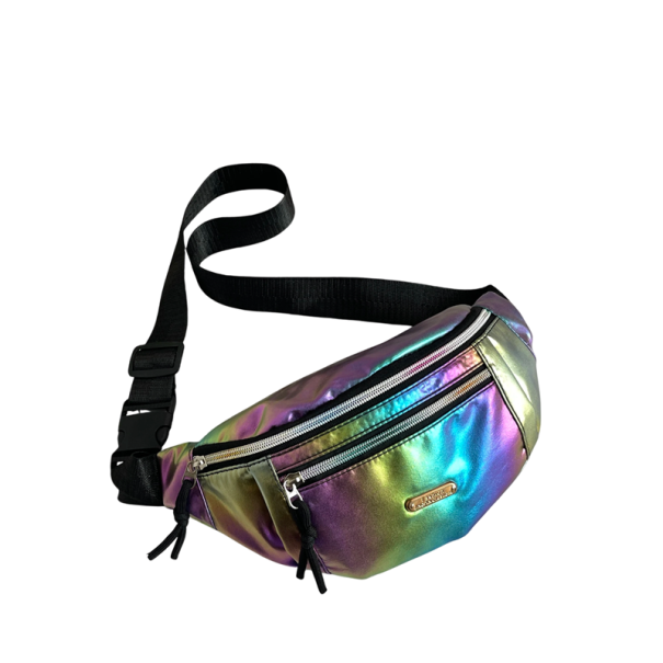 Ledvinka s duhovým efektem 31 x 15 x 8 cm Dámská a pánská taška na zip Nastavitelný popruh Vnitřní kapsa na zip Cestování duhová