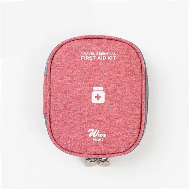 Leeres Reise Mini Erste Hilfe Set 11x14 cm Kleine Medizintasche Erste Hilfe für unterwegs Medikamenten Organizer für Rucksack oder Handtasche rot