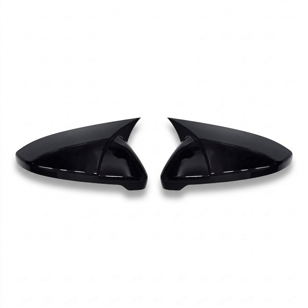 Left and Right Side Mirror Covers, Sports Shape, 2 pcs, ABS Plastic, Glossy Black, for Volkswagen Golf MK7.5 GTI GTD R R-Line 1
