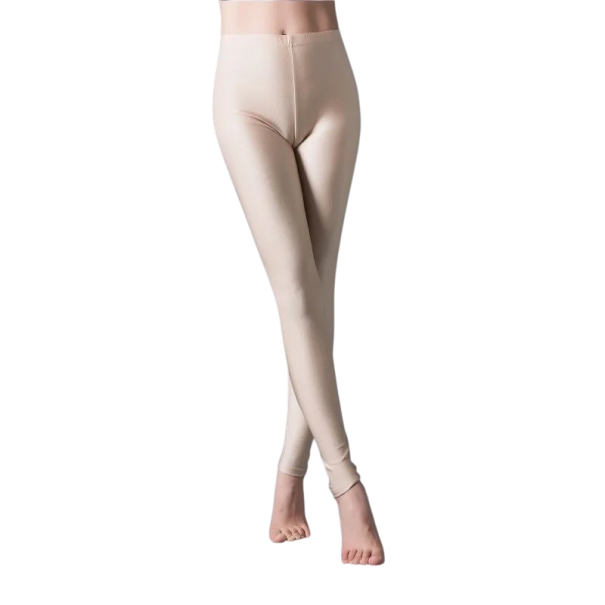 Leggings brillants étroits pour femmes Pantalons de yoga hautement élastiques Effet brillant Vêtements de fitness Leggings extensibles pour le sport et les loisirs beige XS/S
