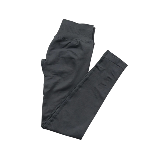 Leggings da donna senza cuciture per yoga con vita bassa Pantaloni sportivi elasticizzati per la palestra Leggings fitness aderenti ed elastici grigio scuro XS