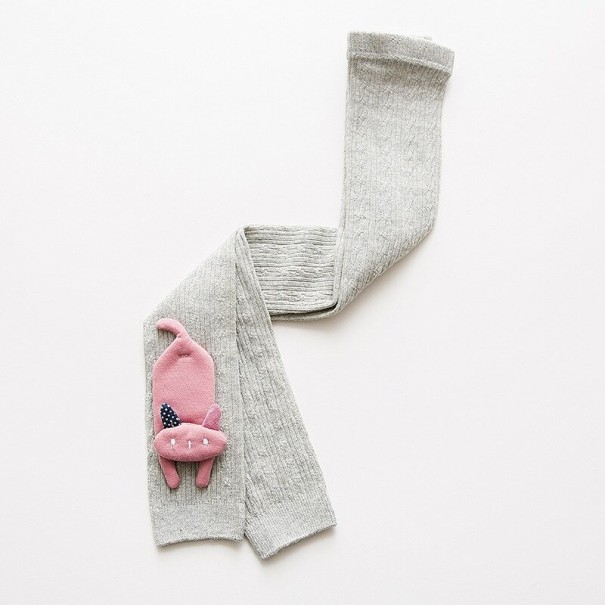 Leggings de punto para niña T2471 gris 5-8 años