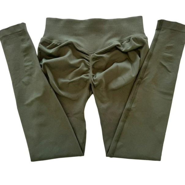 Leggings de sport sans couture pour femmes à taille basse Leggings élastiques pour le yoga et le fitness Pantalons confortables et ajustés pour une liberté de mouvement vert armée S