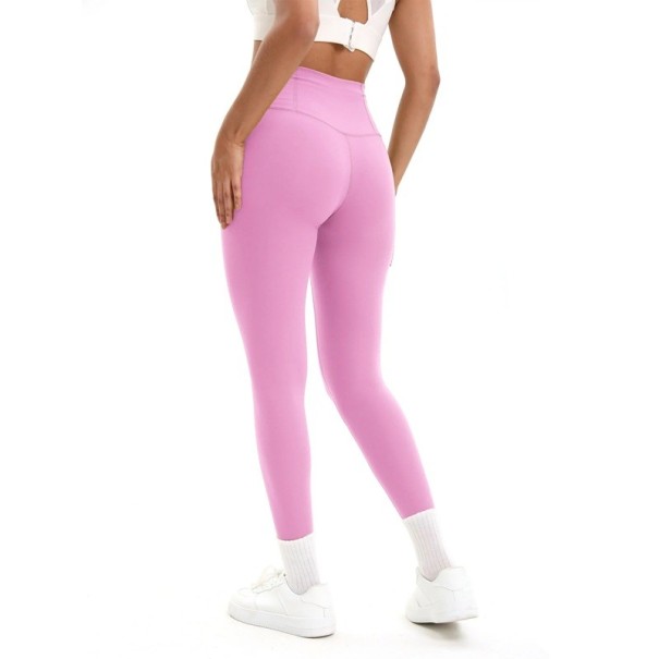 Leggings de yoga de cintura alta sin costuras para mujer, pantalones deportivos elásticos para hacer ejercicio, leggings de fitness para libertad de movimiento y comodidad rosa M