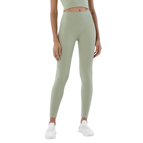 Leggings de yoga de nailon para mujer, cómodos, de cintura alta, elásticos y transpirables, para gimnasio verde claro M