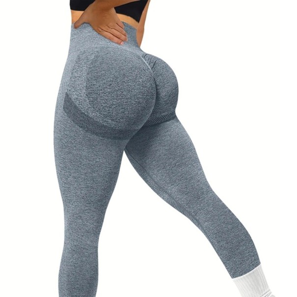 Leggings push-up senza cuciture per donne con vita alta Leggings compressivi modellanti per l'allenamento Pantaloni sportivi modellanti per la palestra blu XL