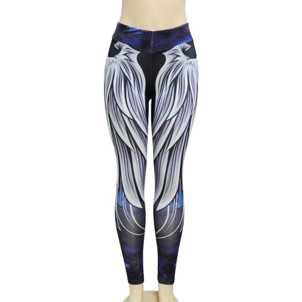 Leggings sexys 3D con estampado de alas para mujer M