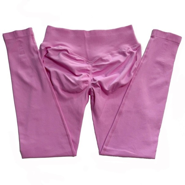 Leggings sportivi da donna senza cuciture a vita bassa Leggings elastici per yoga e fitness Pantaloni aderenti comodi per libertà di movimento rosa M