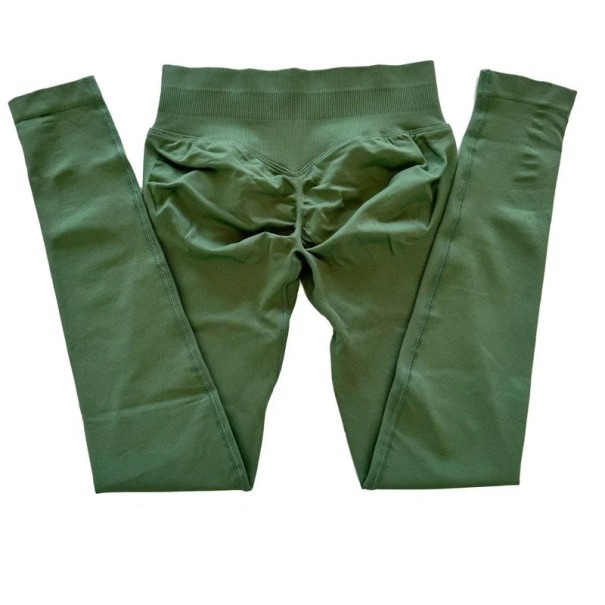Leggings sportivi da donna senza cuciture a vita bassa Leggings elastici per yoga e fitness Pantaloni aderenti comodi per libertà verde S