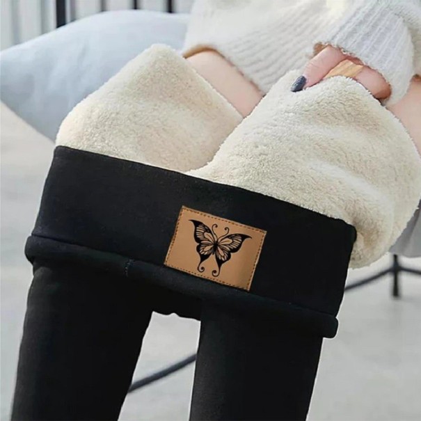 Leggings térmicos de mujer con mariposa negro M