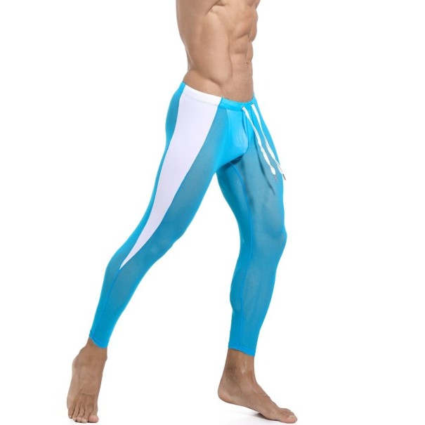 Leggings transparents pour hommes bleu clair L