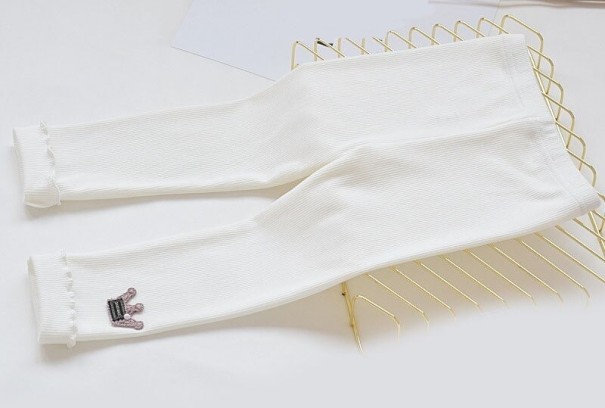Legginsy dziewczęce T2483 biały 2