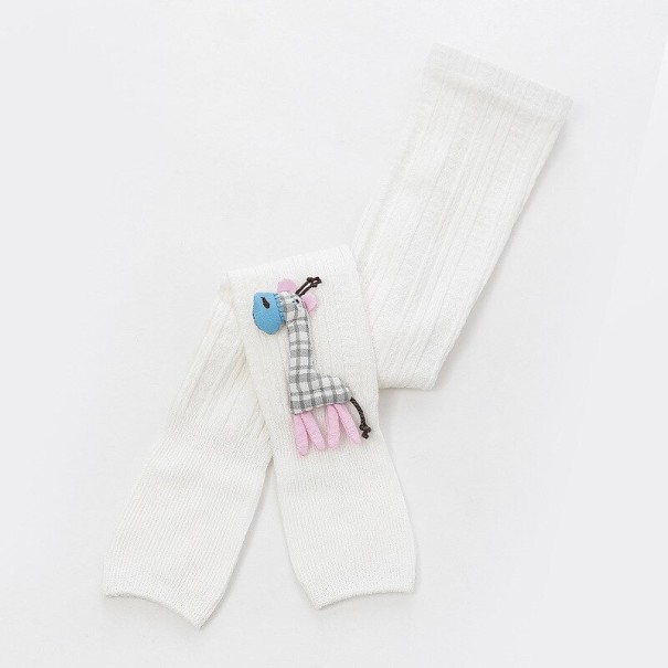 Legginsy dziewczęce z dzianiny T2491 biały 2