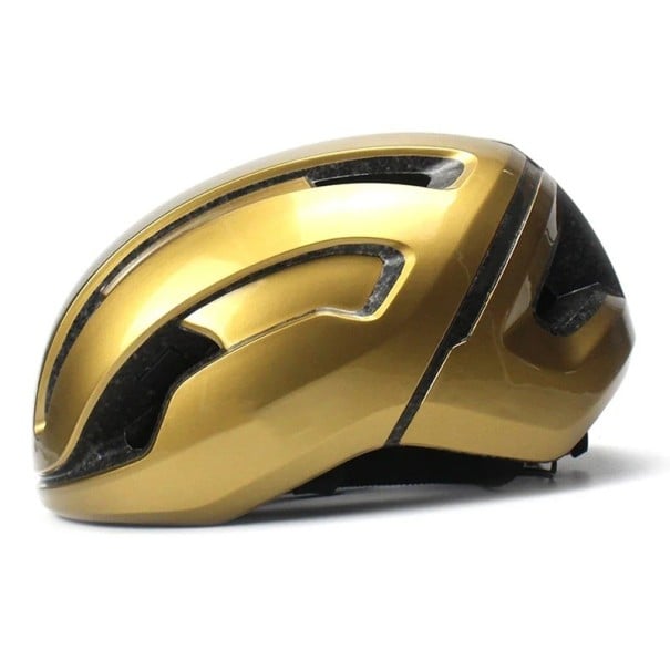 Lehká silniční cyklistická bezpečnostní helma sportovní ochranná přilba velikost M 54-60 cm skořepina s EPS jádrem vnitřní 23 x 18 cm zlatá